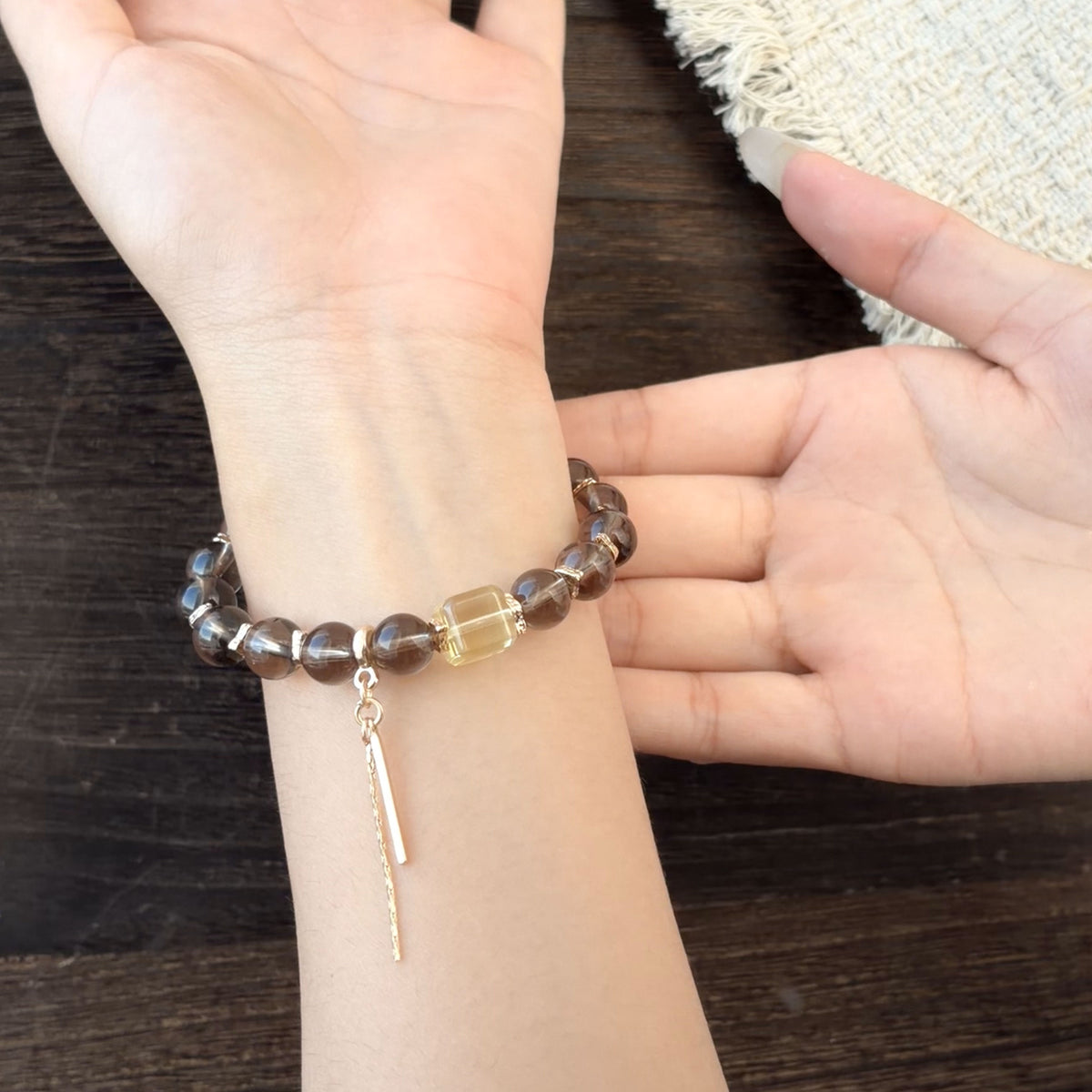 Natural Smoky Quartz & Citrine Bracelet | Stability, Abundance & Confidence | Inspired by Eastern Wisdom