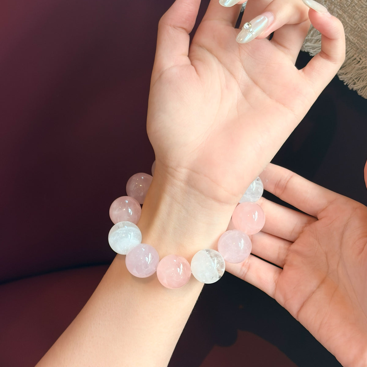 Natural Rose Quartz & Clear Quartz Bracelet | Love & Inner Peace | Inspired by Eastern Wisdom