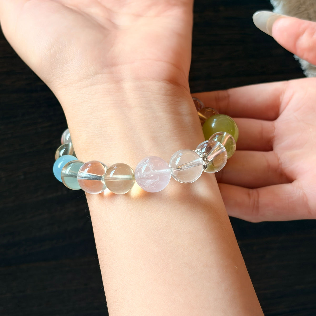 Natural Citrine, Rose Quartz, Clear Quartz, Aquamarine & Xiuyan Jade Bracelet | Love, Abundance & Harmony | Inspired by Eastern Wisdom