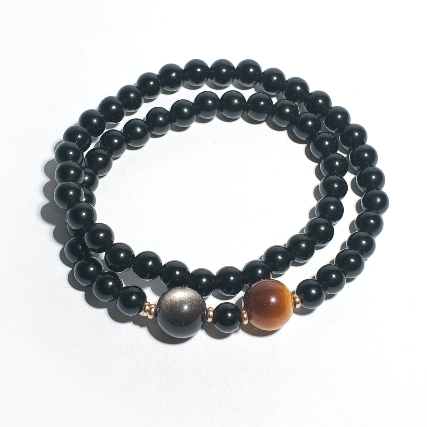 Natural Obsidian & Tiger's Eye Crystal Bracelet | Protection, Confidence & Inner Strength | Inspired by Eastern Wisdom