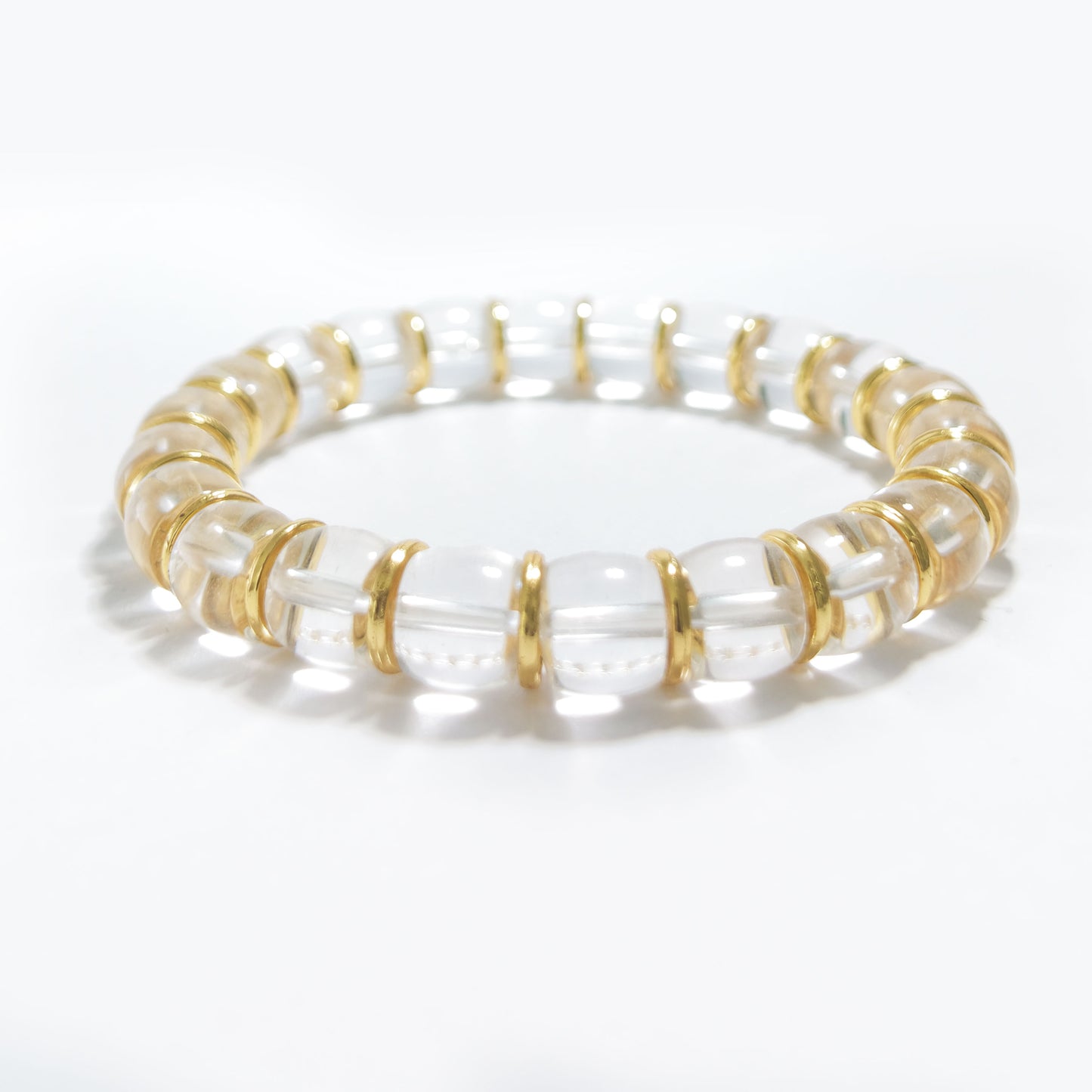 Natural Clear Quartz & Gold Accent Bracelet | Clarity, Balance & Abundance | Inspired by Eastern Wisdom