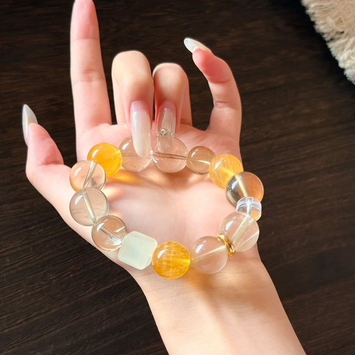 Natural Yellow Fluorite & Citrine Bracelet | Confidence, Abundance & Positive Energy | Inspired by Eastern Wisdom