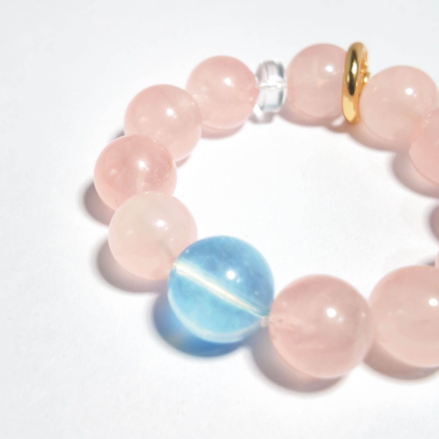 Natural Rose Quartz &Aquamarine Bracelet | Love & Inner Peace | Inspired by Eastern Wisdom