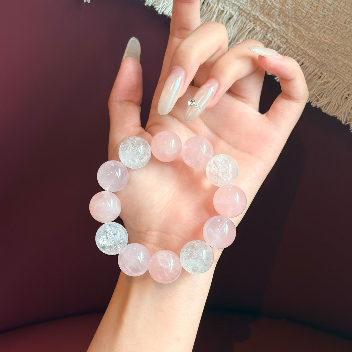 Natural Rose Quartz & Clear Quartz Bracelet | Love & Emotional Harmony | Inspired by Eastern Wisdom