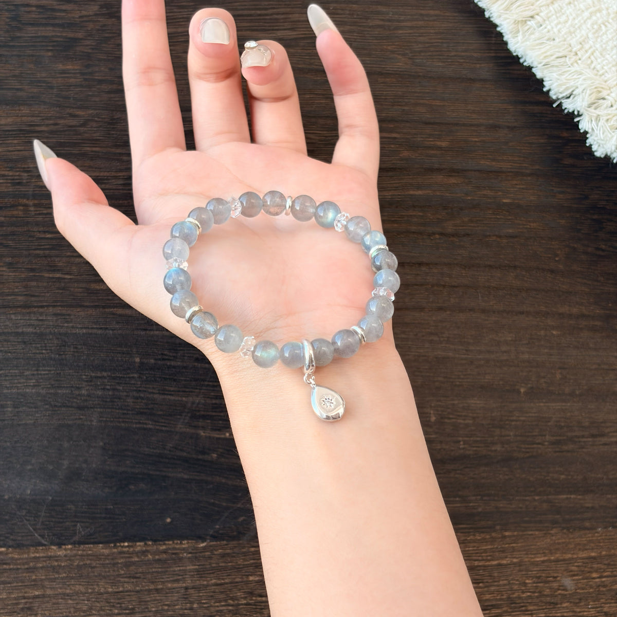 Natural Gray Moonstone Bracelet | Intuition, Balance & Inner Peace | Inspired by Eastern Wisdom