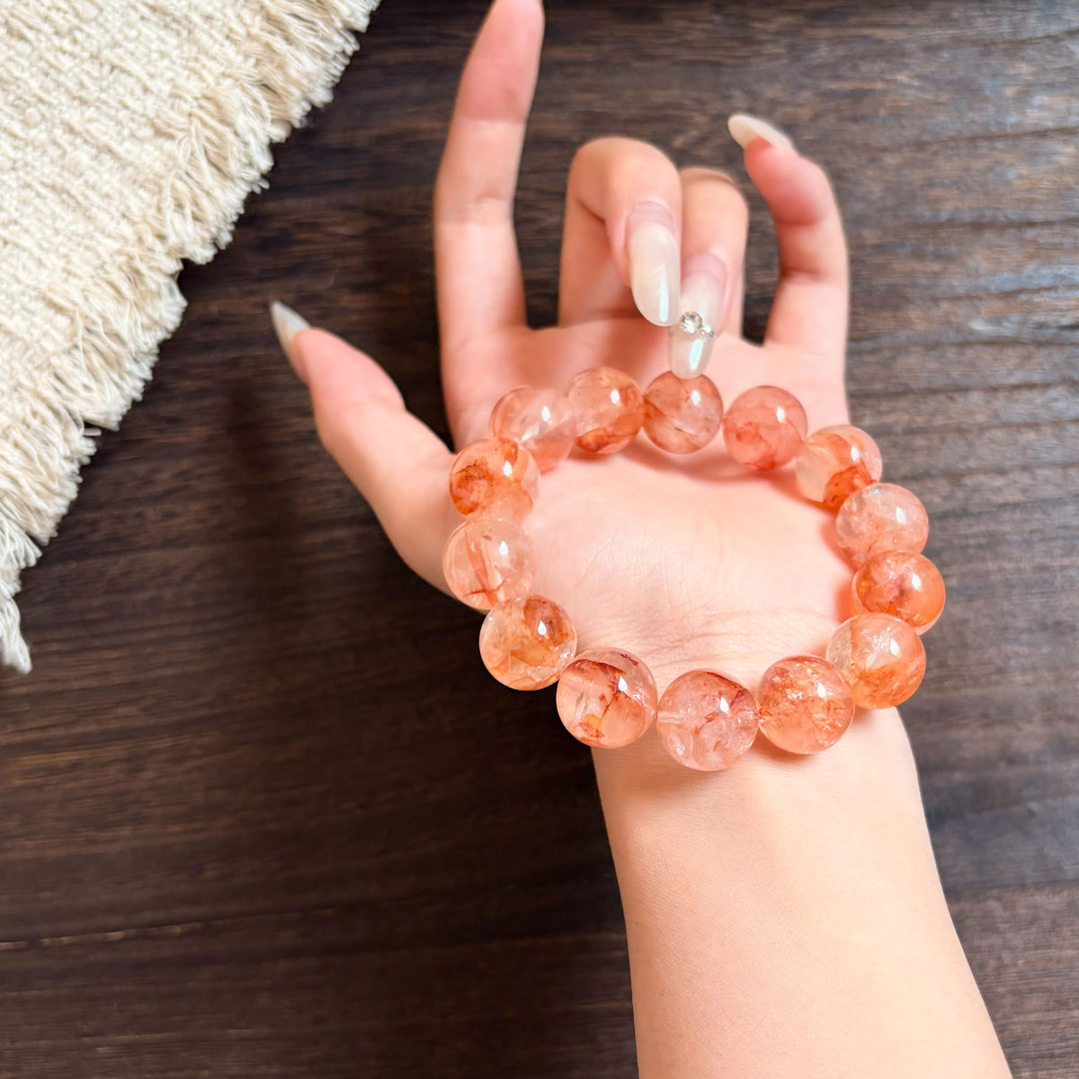 Natural Red Flower Agate Crystal Bracelet – Growth, Joy & Harmony Inspired by Eastern Wisdom