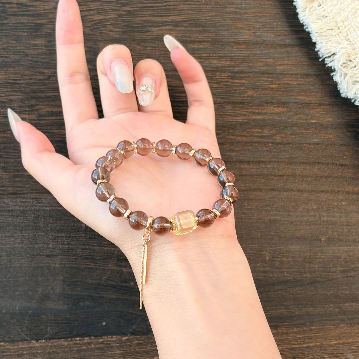 Natural Smoky Quartz & Citrine Bracelet | Stability, Abundance & Confidence | Inspired by Eastern Wisdom