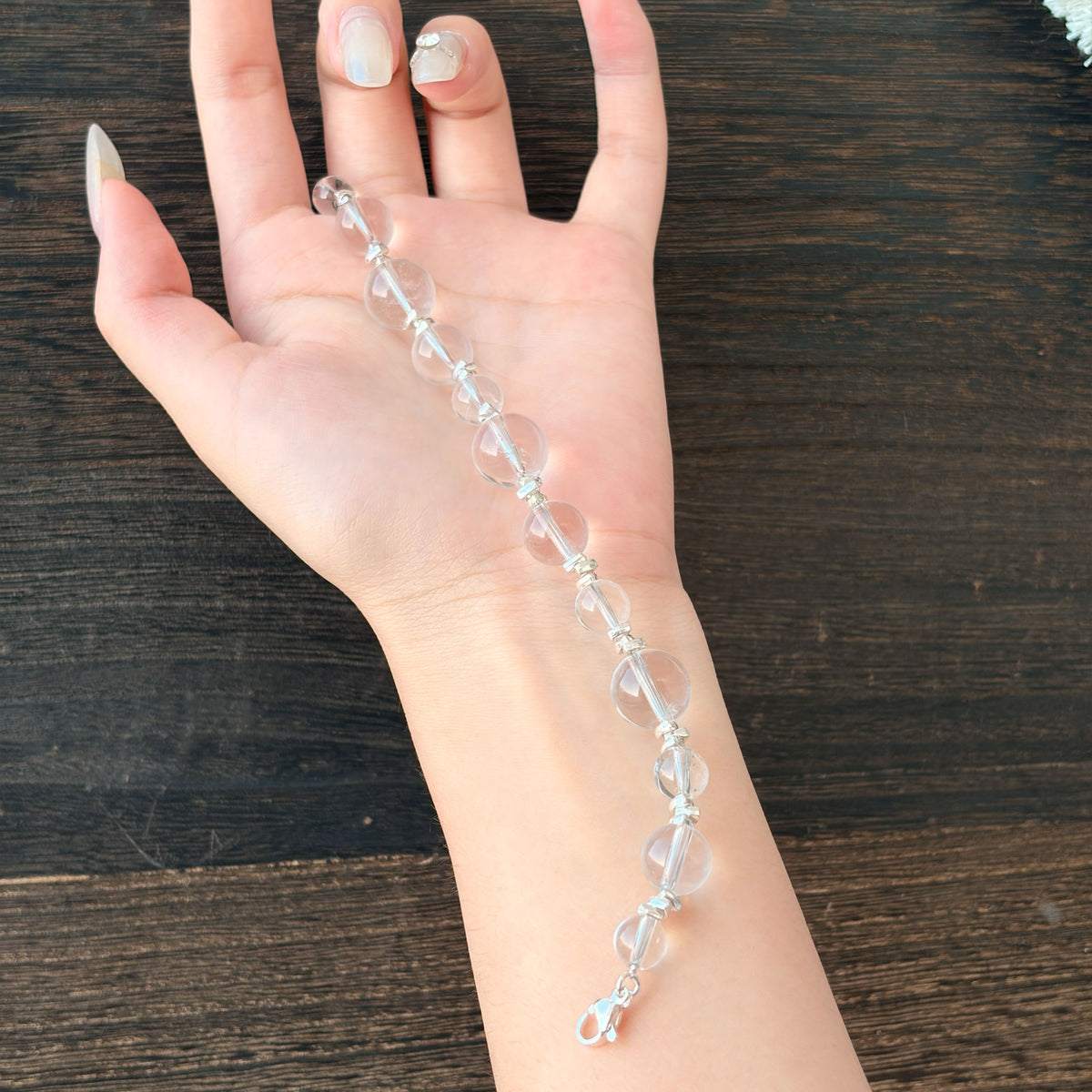 Natural Clear Quartz Bubble Bead Bracelet | Purity, Balance & Positive Energy | Inspired by Eastern Wisdom