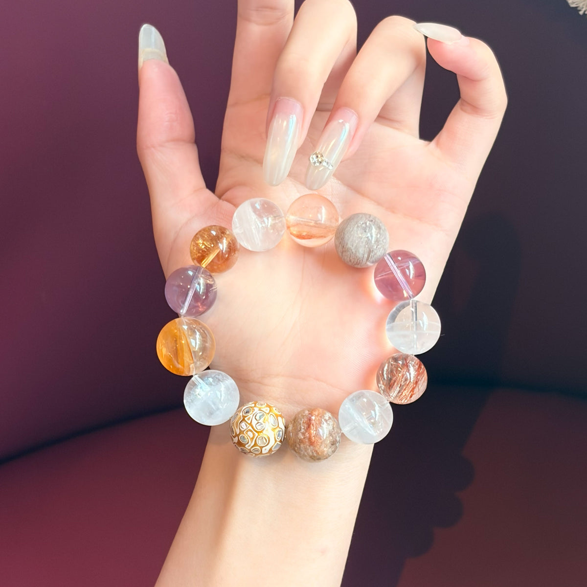 Natural Multi-Gem Crystal Bracelet | Creativity, Harmony & Positive Energy | Inspired by Eastern Wisdom