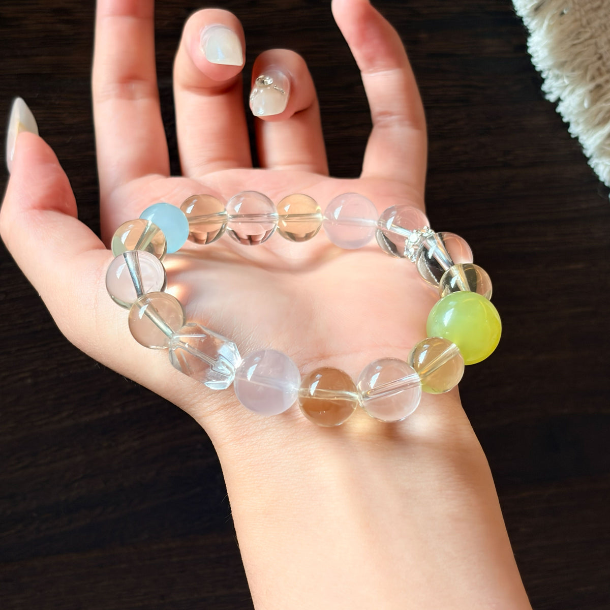 Natural Citrine, Rose Quartz, Clear Quartz, Aquamarine & Xiuyan Jade Bracelet | Love, Abundance & Harmony | Inspired by Eastern Wisdom