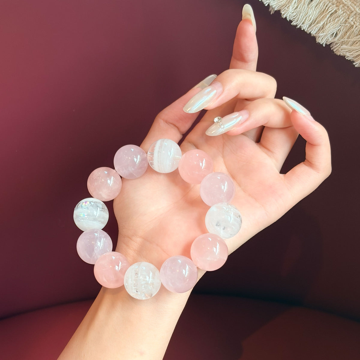 Natural Rose Quartz & Clear Quartz Bracelet | Love & Inner Peace | Inspired by Eastern Wisdom
