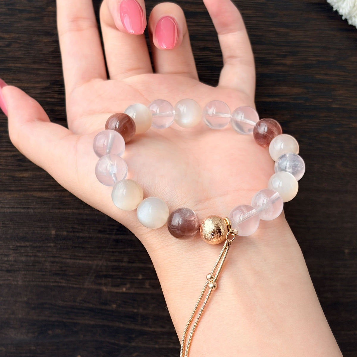 Natural Rose Quartz & Moonstone Bracelet | Love, Harmony & Emotional Balance | Inspired by Eastern Wisdom