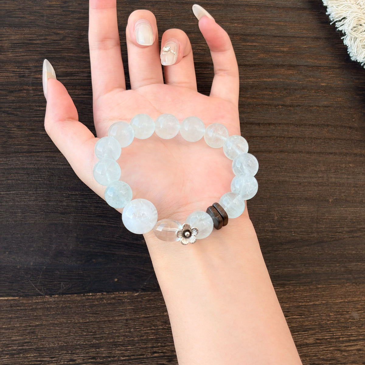 Natural Green Fluorite & Clear Quartz Bracelet | Growth, Clarity & Harmony | Inspired by Eastern Wisdom