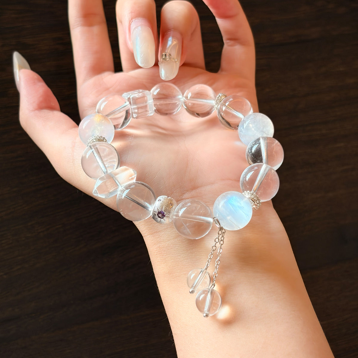 Natural Clear Quartz & Aquamarine Bracelet | Clarity, Calm & Emotional Balance | Inspired by Eastern Wisdom