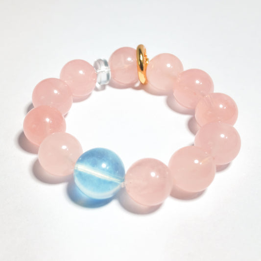 Natural Rose Quartz &Aquamarine Bracelet | Love & Inner Peace | Inspired by Eastern Wisdom