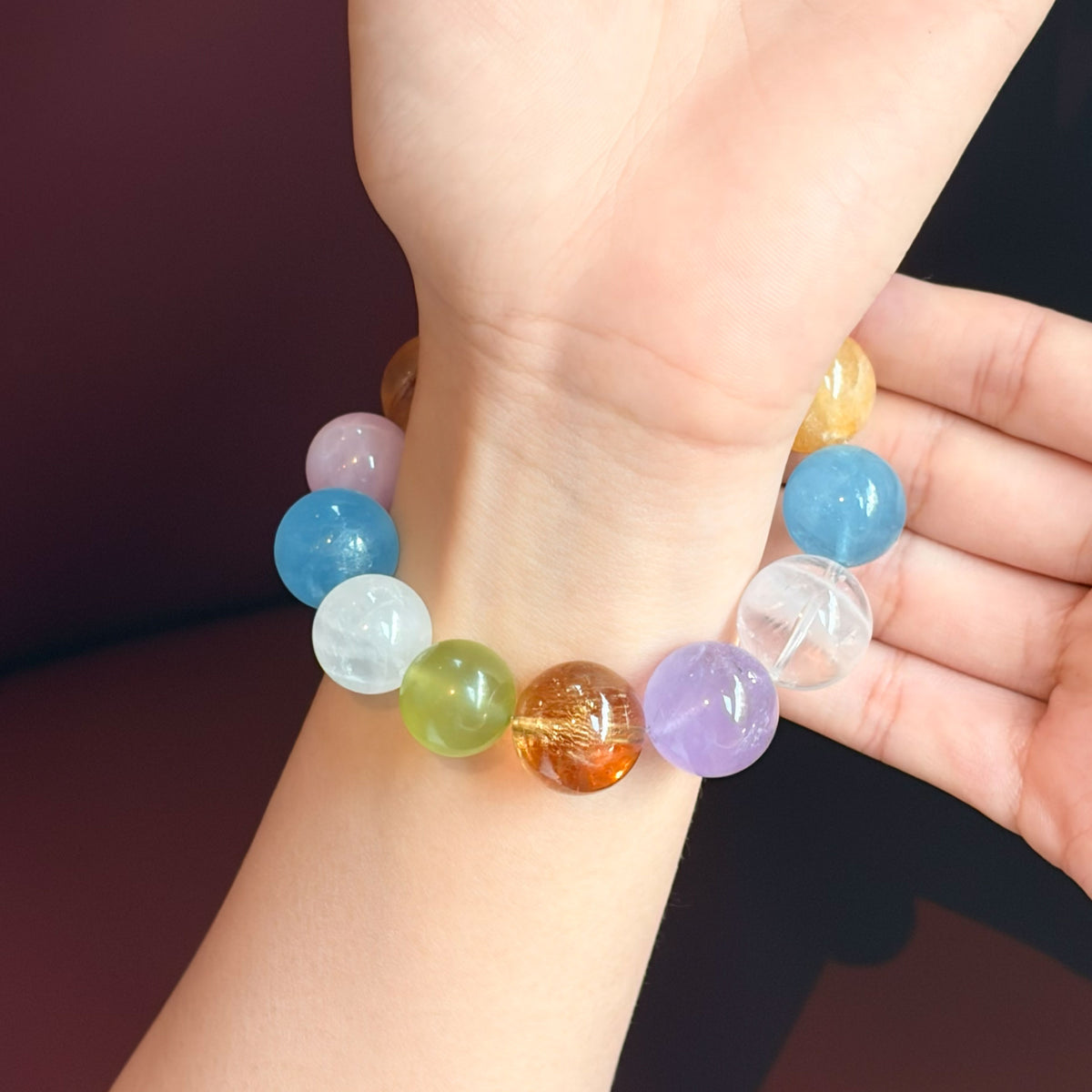 Natural Rainbow Multi-Gem Crystal Bracelet | Joy, Harmony & Colorful Energy | Inspired by Eastern Wisdom