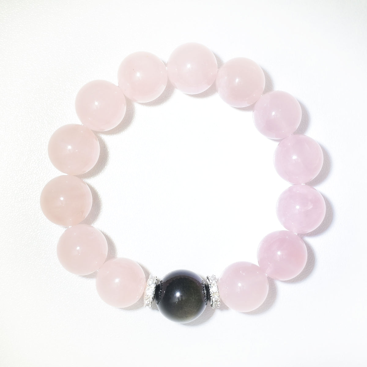 Natural Rose Quartz & Gold Obsidian Couple Crystal Bracelet – Love, Confidence & Emotional Balance Inspired by Eastern Wisdom