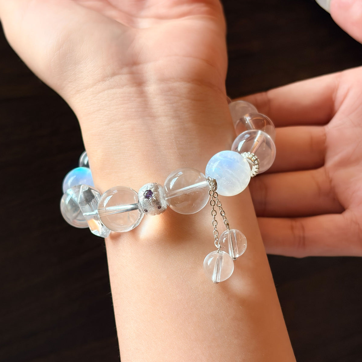 Natural Clear Quartz & Aquamarine Bracelet | Clarity, Calm & Emotional Balance | Inspired by Eastern Wisdom