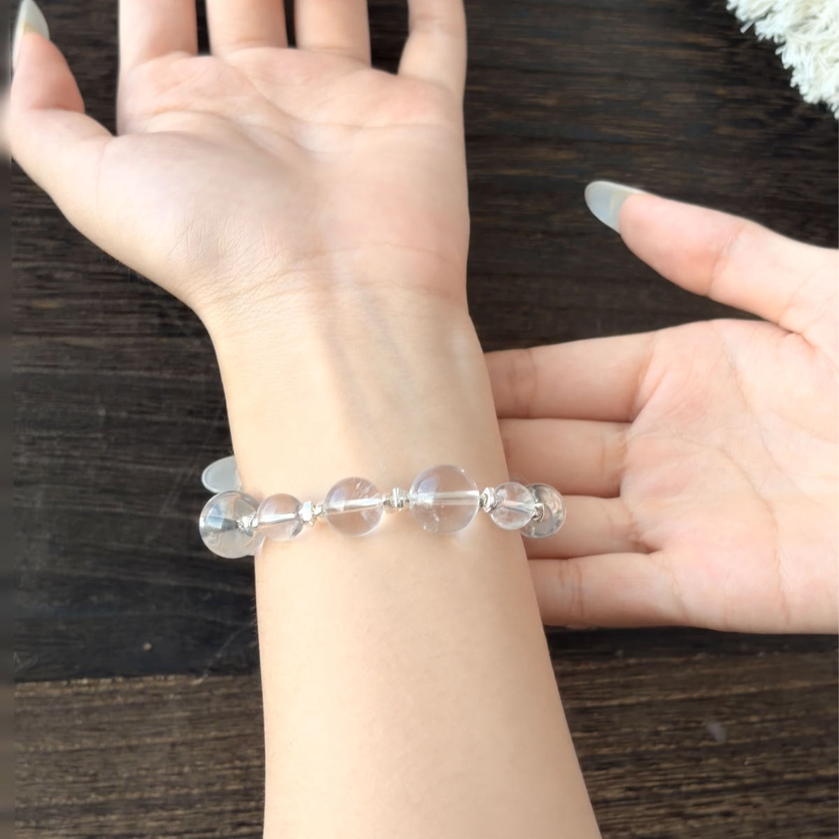 Natural Clear Quartz Bubble Bead Bracelet | Purity, Balance & Positive Energy | Inspired by Eastern Wisdom