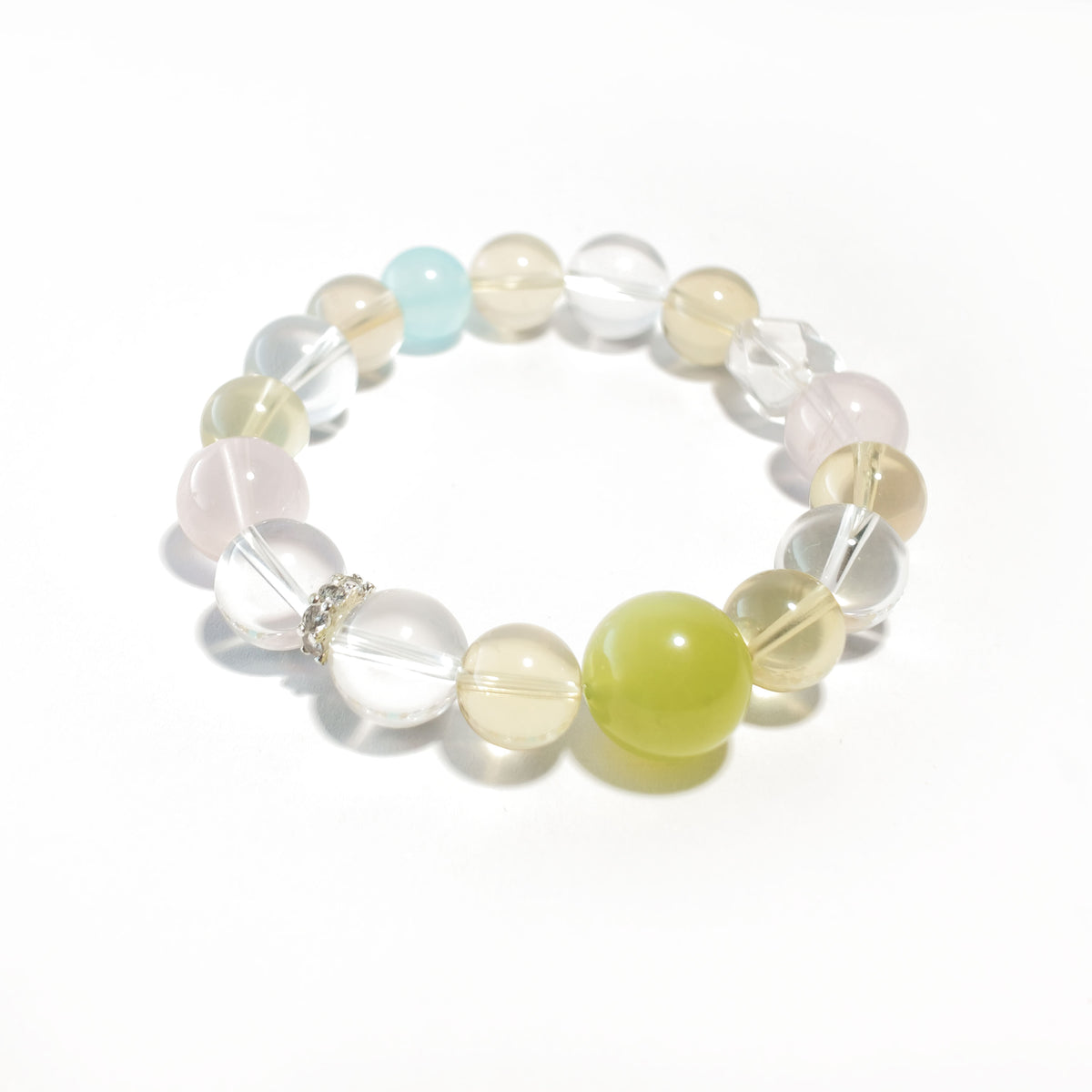 Natural Citrine, Rose Quartz, Clear Quartz, Aquamarine & Xiuyan Jade Bracelet | Love, Abundance & Harmony | Inspired by Eastern Wisdom