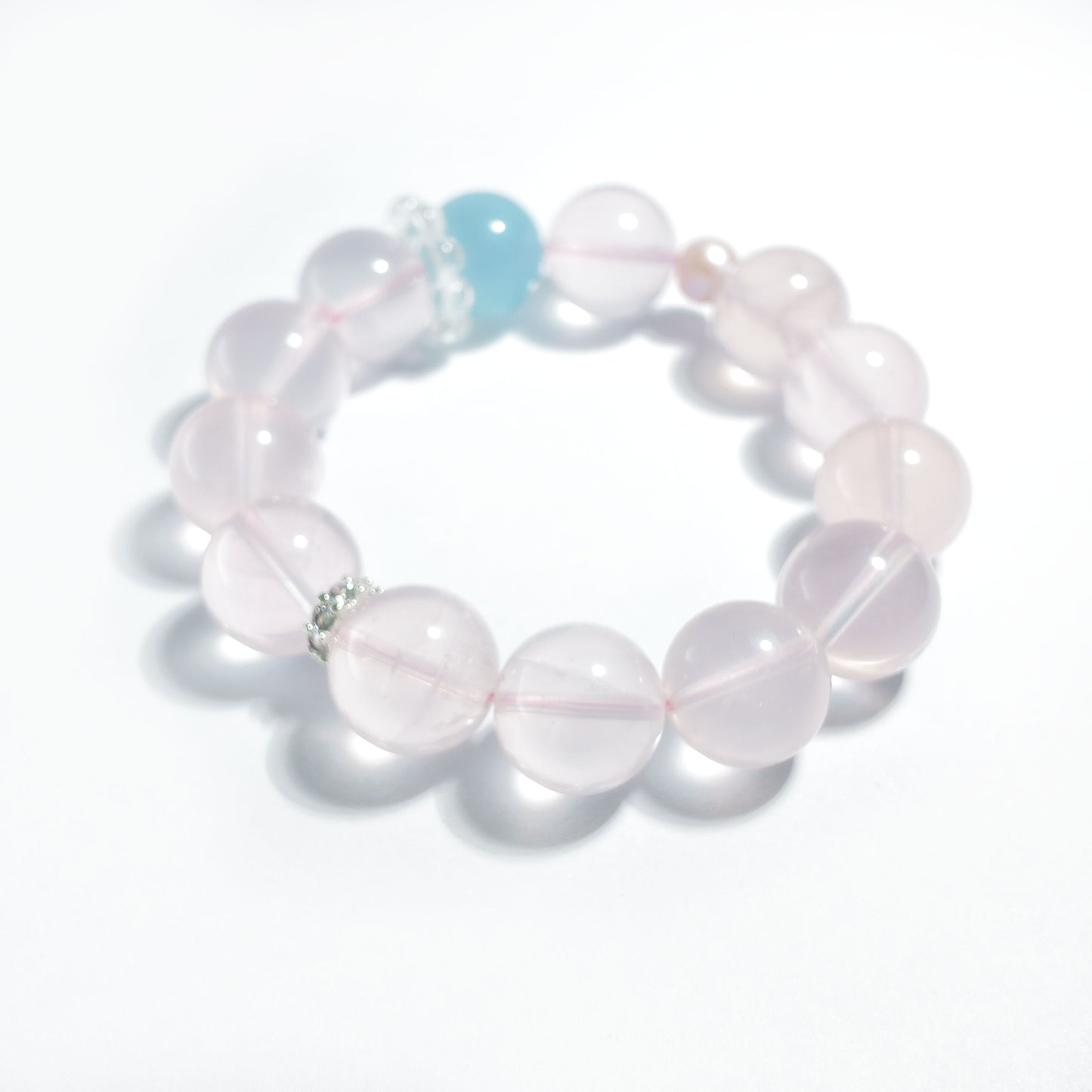Natural Rose Quartz & Aquamarine Bracelet | Love, Calmness & Emotional Harmony | Inspired by Eastern Wisdom