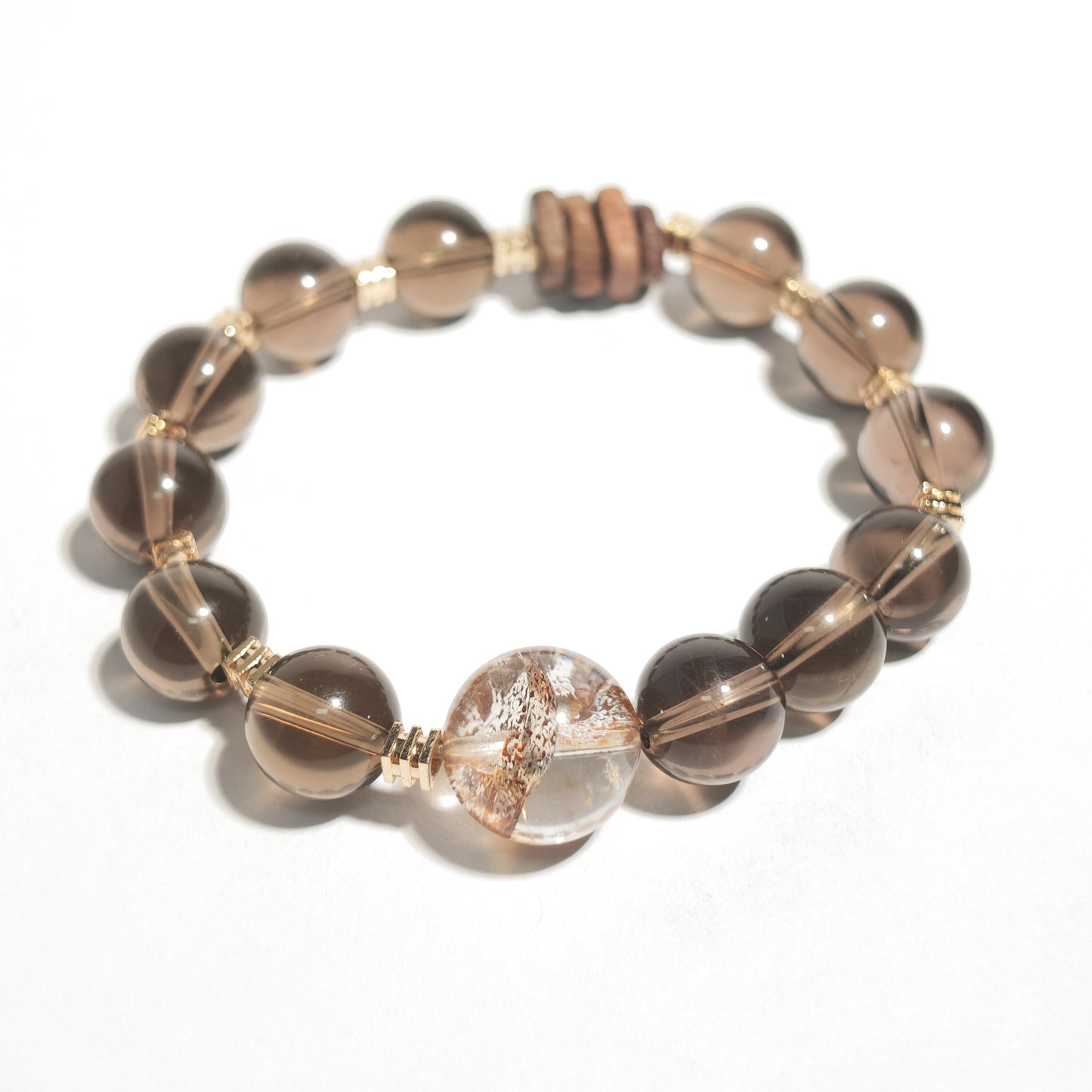Natural Smoky Quartz & Red Phantom Quartz Bracelet | Transformation, Growth & Inner Strength | Inspired by Eastern Wisdom