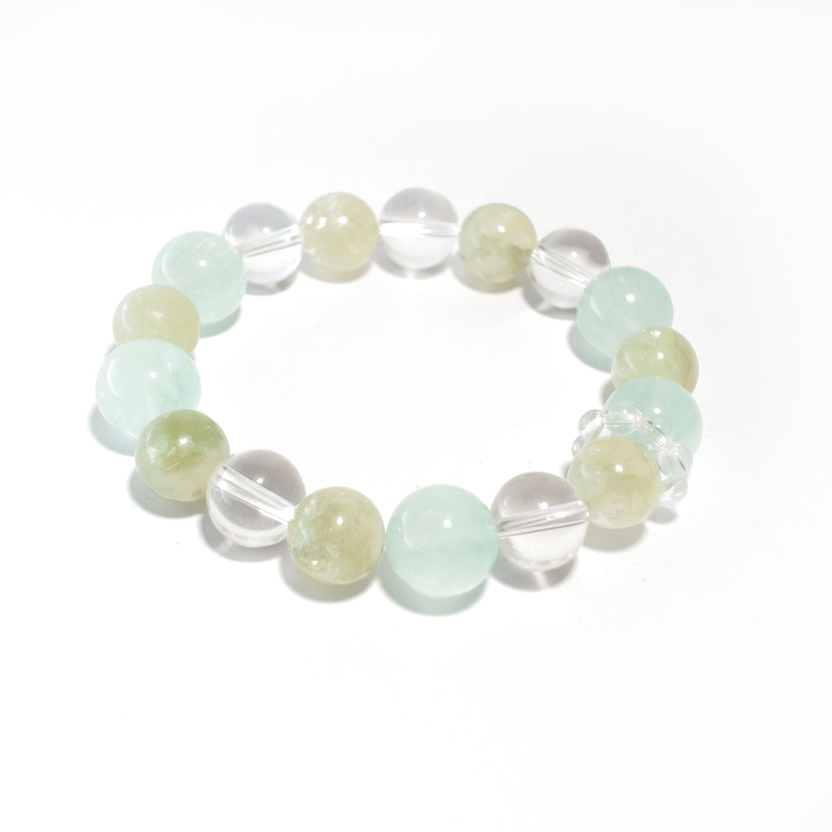 Natural Green Emerald Crystal & Mint Green Fluorite Bracelet | Growth, Fresh Energy & Harmony | Inspired by Eastern Wisdom