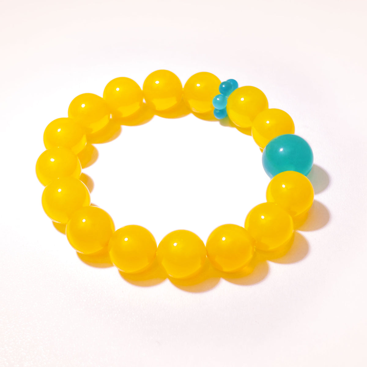 Natural Yellow Chalcedony & Amazonite Crystal Bracelet – Harmony, Confidence & Balance Inspired by Eastern Wisdom