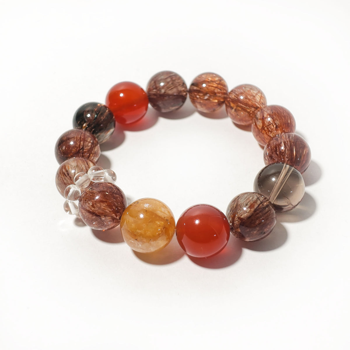 Natural Copper Rutilated Quartz Multi-Gem Bracelet | Strength, Protection & Prosperity | Inspired by Eastern Wisdom