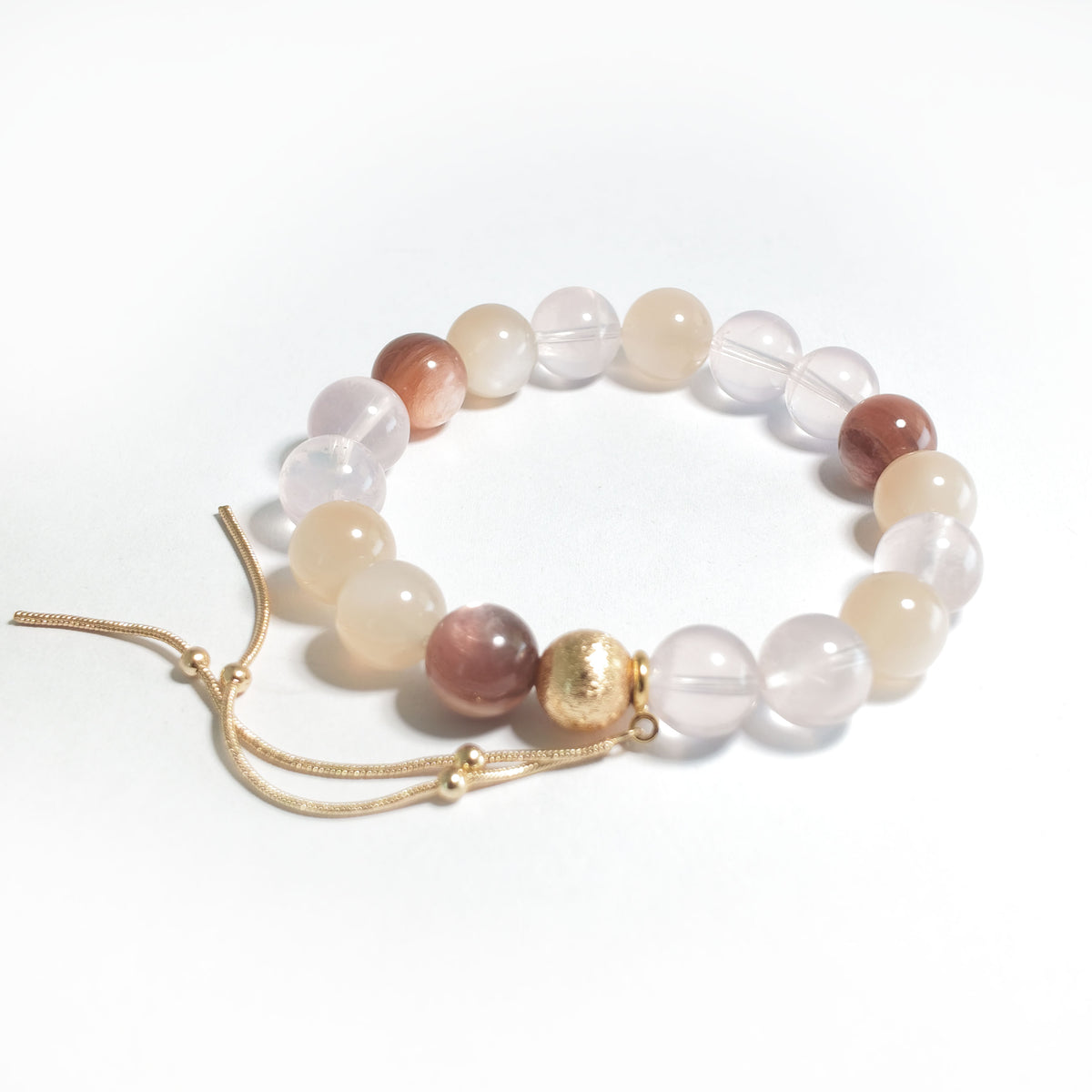 Natural Rose Quartz & Moonstone Bracelet | Love, Harmony & Emotional Balance | Inspired by Eastern Wisdom