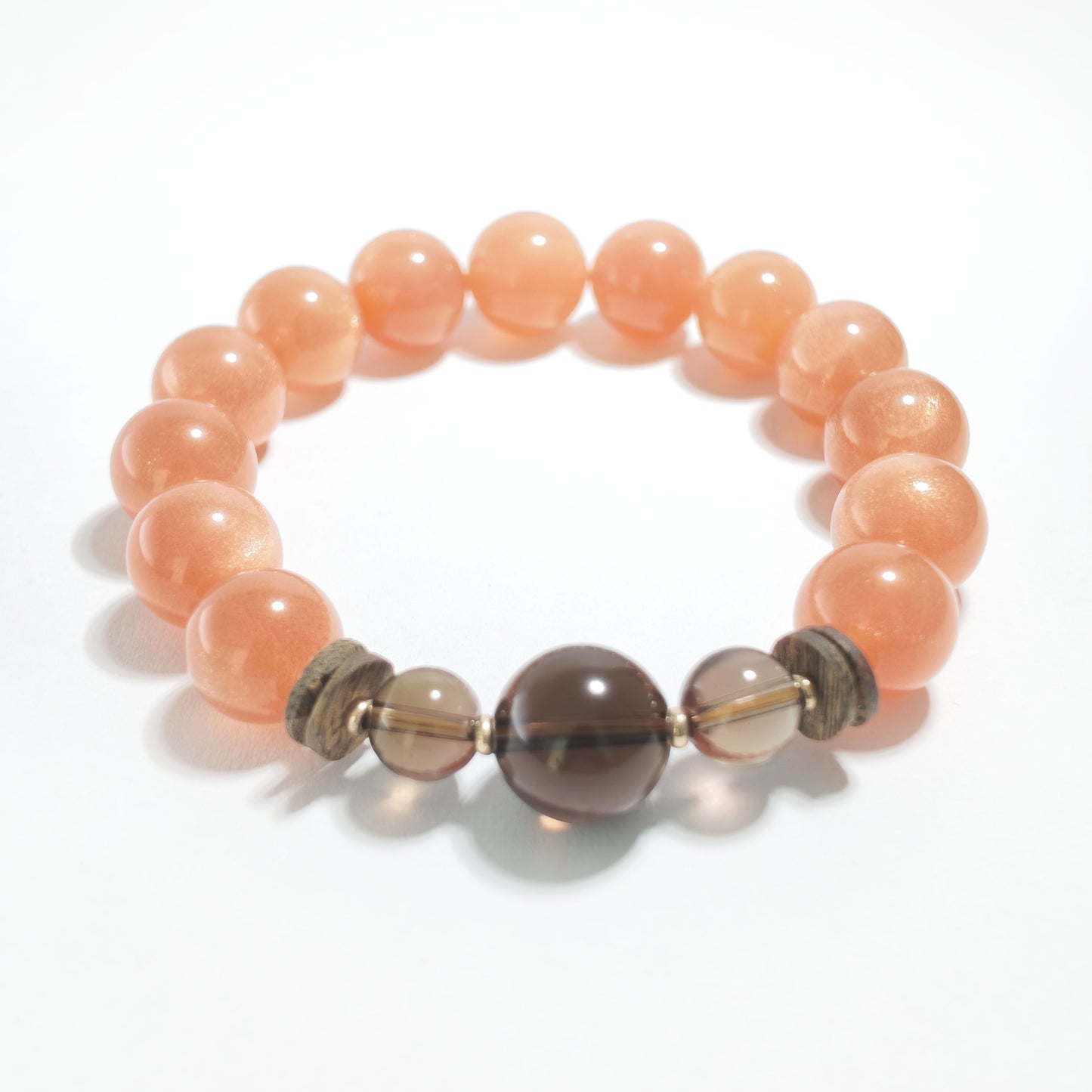 Natural Sunstone & Smoky Quartz Bracelet | Confidence, Protection & Positive Energy | Inspired by Eastern Wisdom