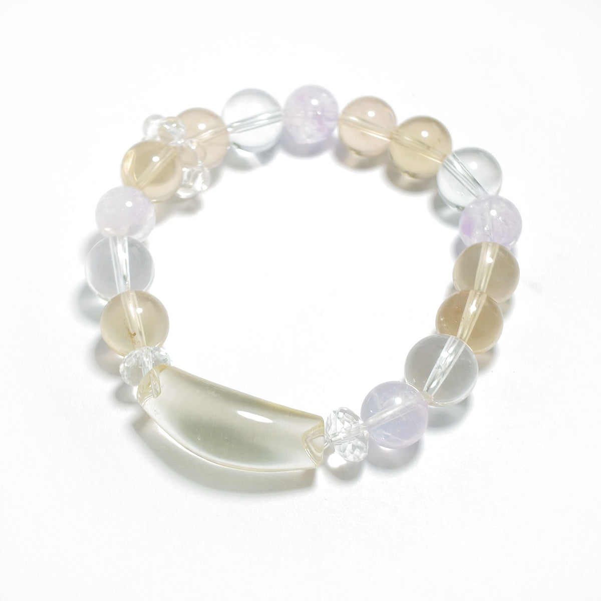 Natural Citrine, Amethyst & Clear Quartz Bracelet | Abundance, Wisdom & Clarity | Inspired by Eastern Wisdom