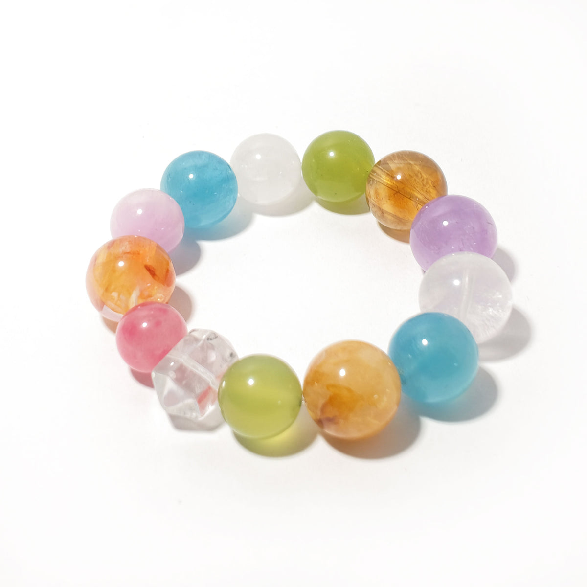 Natural Rainbow Multi-Gem Crystal Bracelet | Joy, Harmony & Colorful Energy | Inspired by Eastern Wisdom