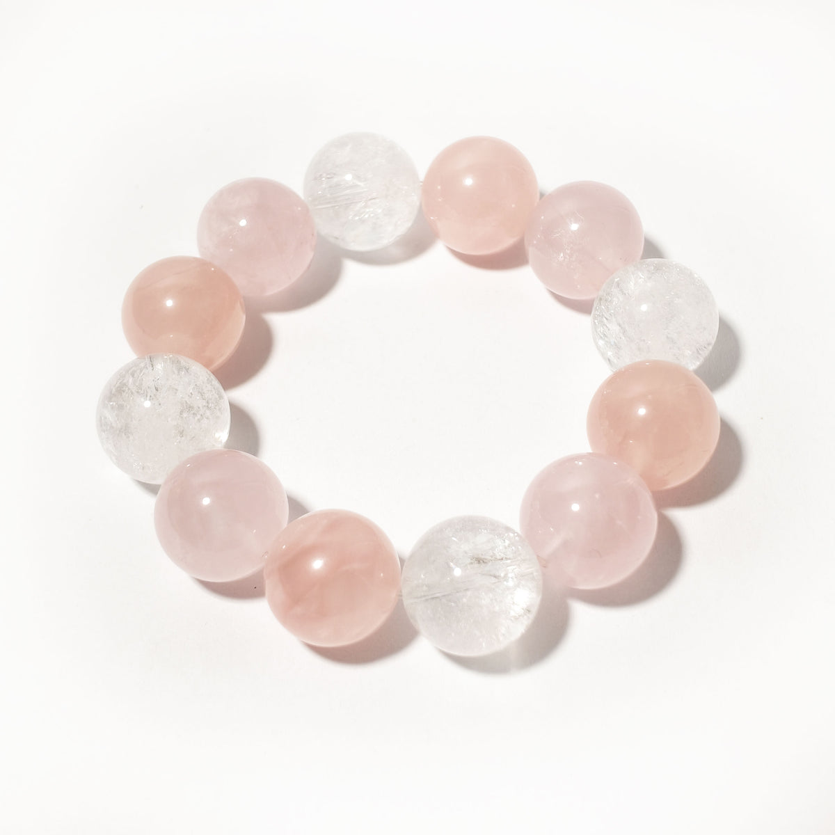Natural Rose Quartz & Clear Quartz Bracelet | Love & Emotional Harmony | Inspired by Eastern Wisdom