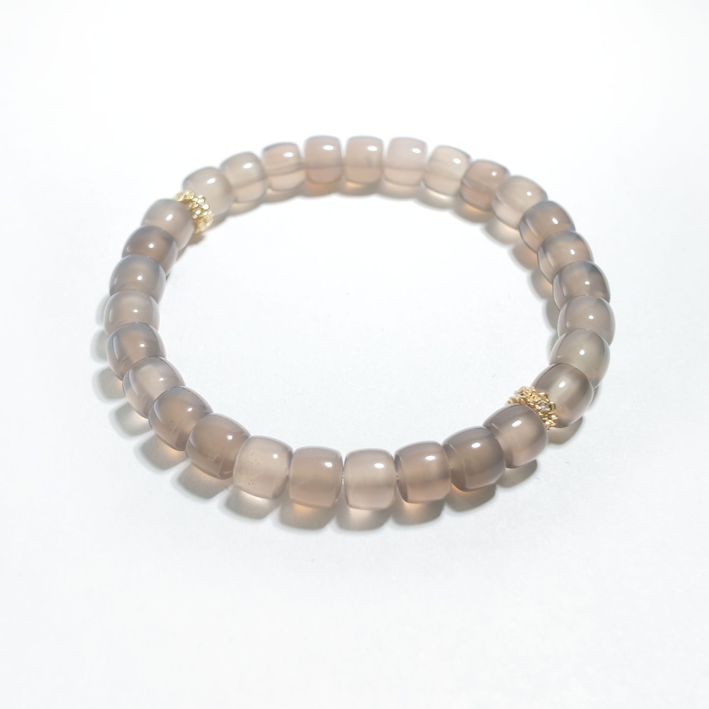 Natural Smoky Gray Agate Bracelet | Balance, Protection & Inner Peace | Inspired by Eastern Wisdom