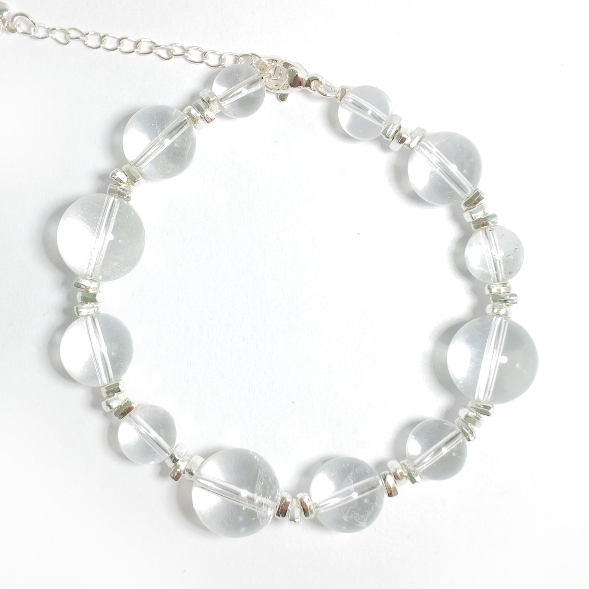 Natural Clear Quartz Bubble Bead Bracelet | Purity, Balance & Positive Energy | Inspired by Eastern Wisdom