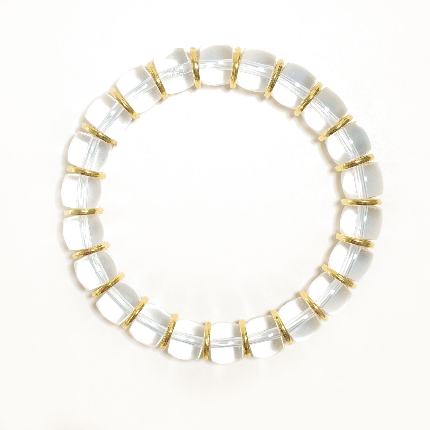 Natural Clear Quartz & Gold Accent Bracelet | Clarity, Balance & Abundance | Inspired by Eastern Wisdom