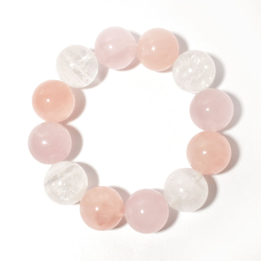 Natural Rose Quartz & Clear Quartz Bracelet | Love & Inner Peace | Inspired by Eastern Wisdom