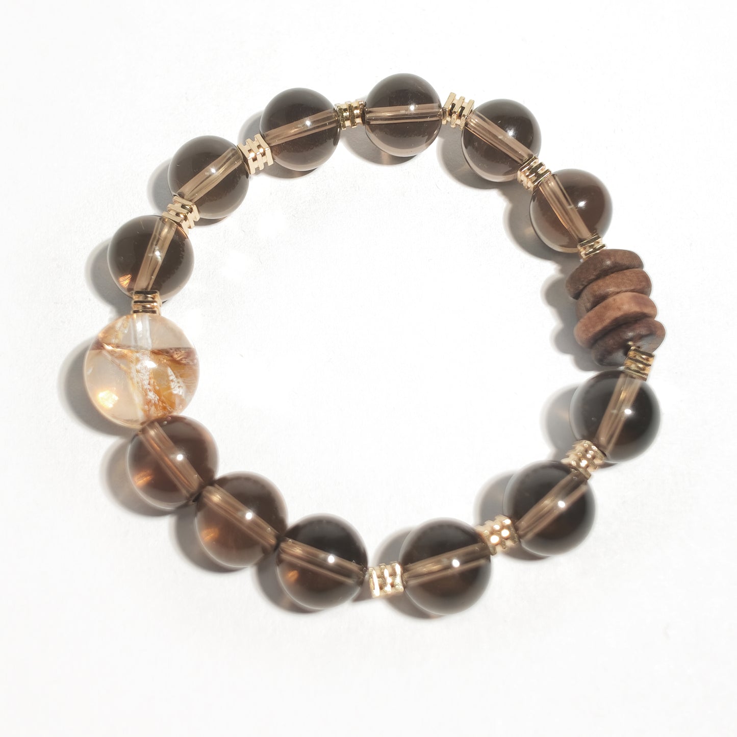Natural Smoky Quartz & Red Phantom Quartz Bracelet | Transformation, Growth & Inner Strength | Inspired by Eastern Wisdom