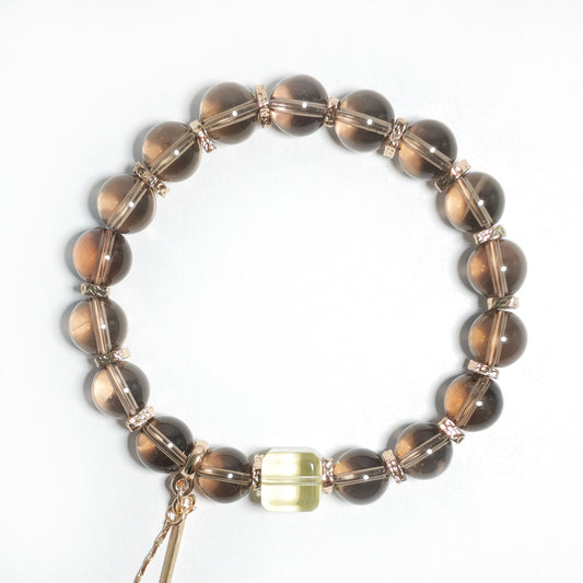 Natural Smoky Quartz & Citrine Bracelet | Stability, Abundance & Confidence | Inspired by Eastern Wisdom