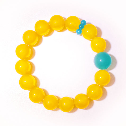 Natural Yellow Chalcedony & Amazonite Crystal Bracelet – Harmony, Confidence & Balance Inspired by Eastern Wisdom