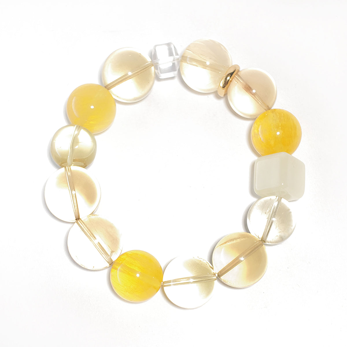 Natural Yellow Fluorite & Citrine Bracelet | Confidence, Abundance & Positive Energy | Inspired by Eastern Wisdom
