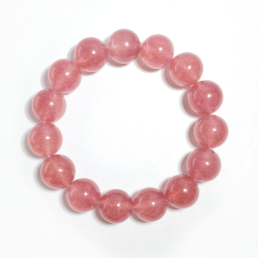 Natural Strawberry Quartz Bracelet | Love, Self Care & Emotional Harmony | Inspired by Eastern Wisdom