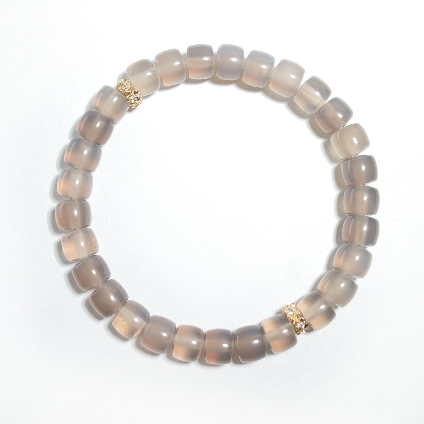 Natural Smoky Gray Agate Bracelet | Balance, Protection & Inner Peace | Inspired by Eastern Wisdom