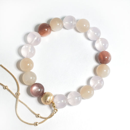 Natural Rose Quartz & Moonstone Bracelet | Love, Harmony & Emotional Balance | Inspired by Eastern Wisdom