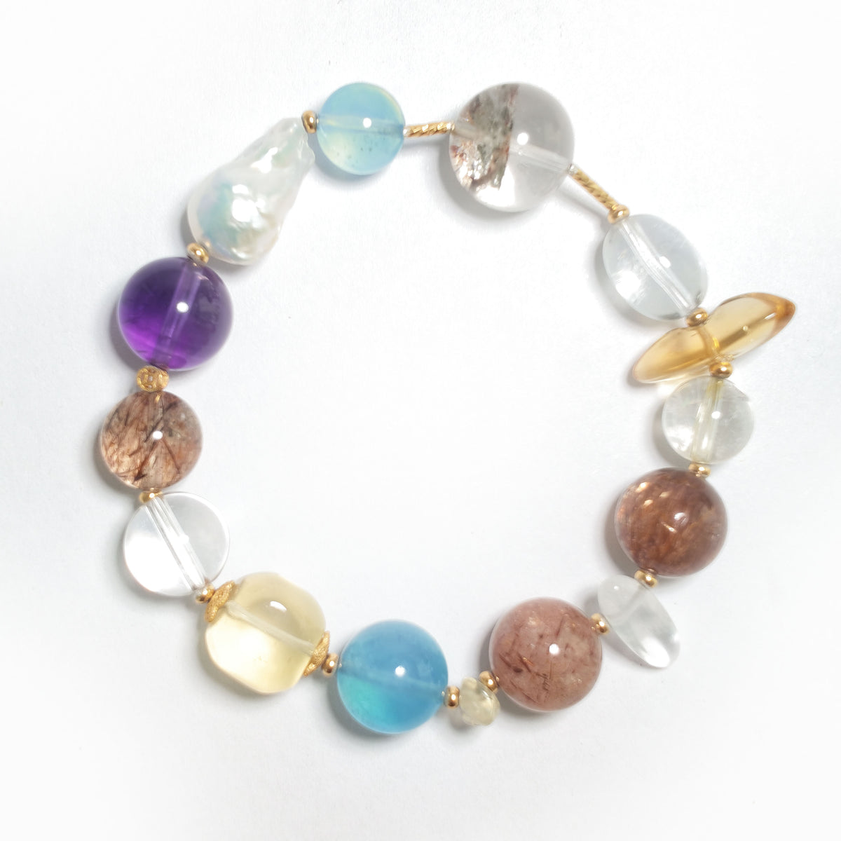 Natural Five Elements Prosperity Multi-Gem Bracelet | Abundance, Harmony & Balance | Inspired by Eastern Wisdom