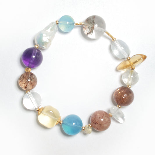 Natural Five Elements Prosperity Multi-Gem Bracelet | Abundance, Harmony & Balance | Inspired by Eastern Wisdom