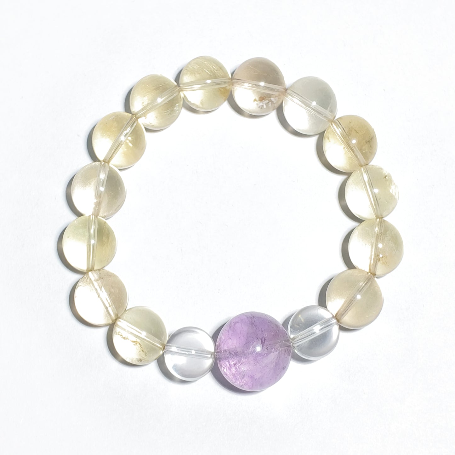 Natural Citrine, Amethyst & Clear Quartz Bracelet | Abundance, Wisdom & Balance | Inspired by Eastern Wisdom