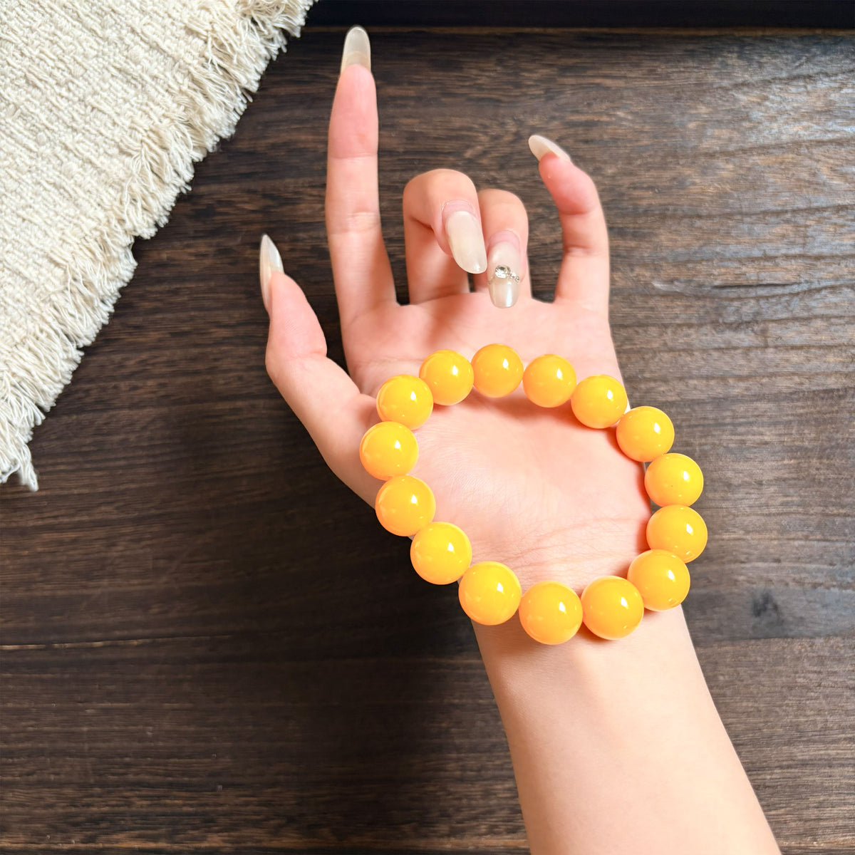 Natural Yellow Chalcedony Crystal Bracelet – Confidence, Joy & Positive Energy Inspired by Eastern Wisdom