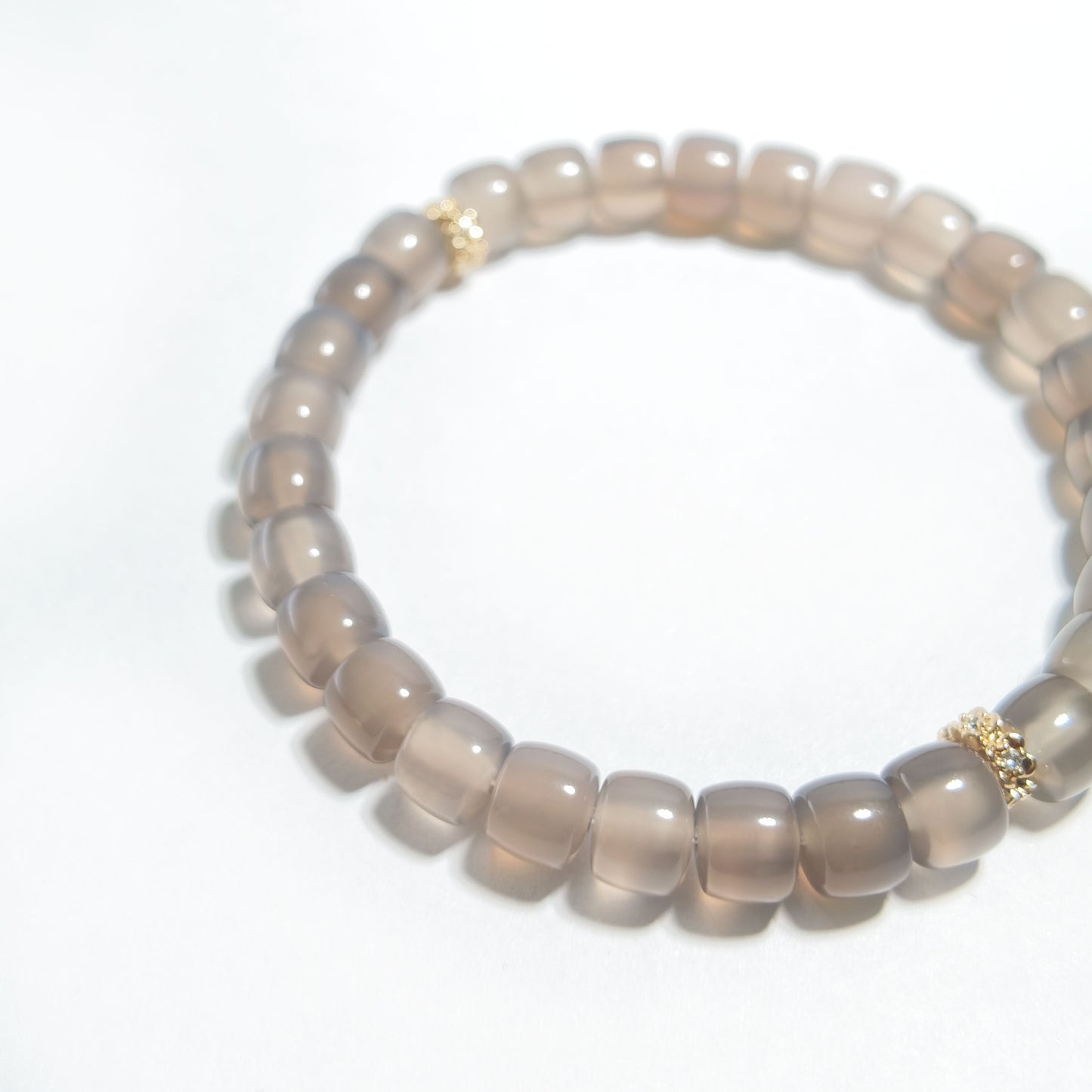 Natural Smoky Gray Agate Bracelet | Balance, Protection & Inner Peace | Inspired by Eastern Wisdom